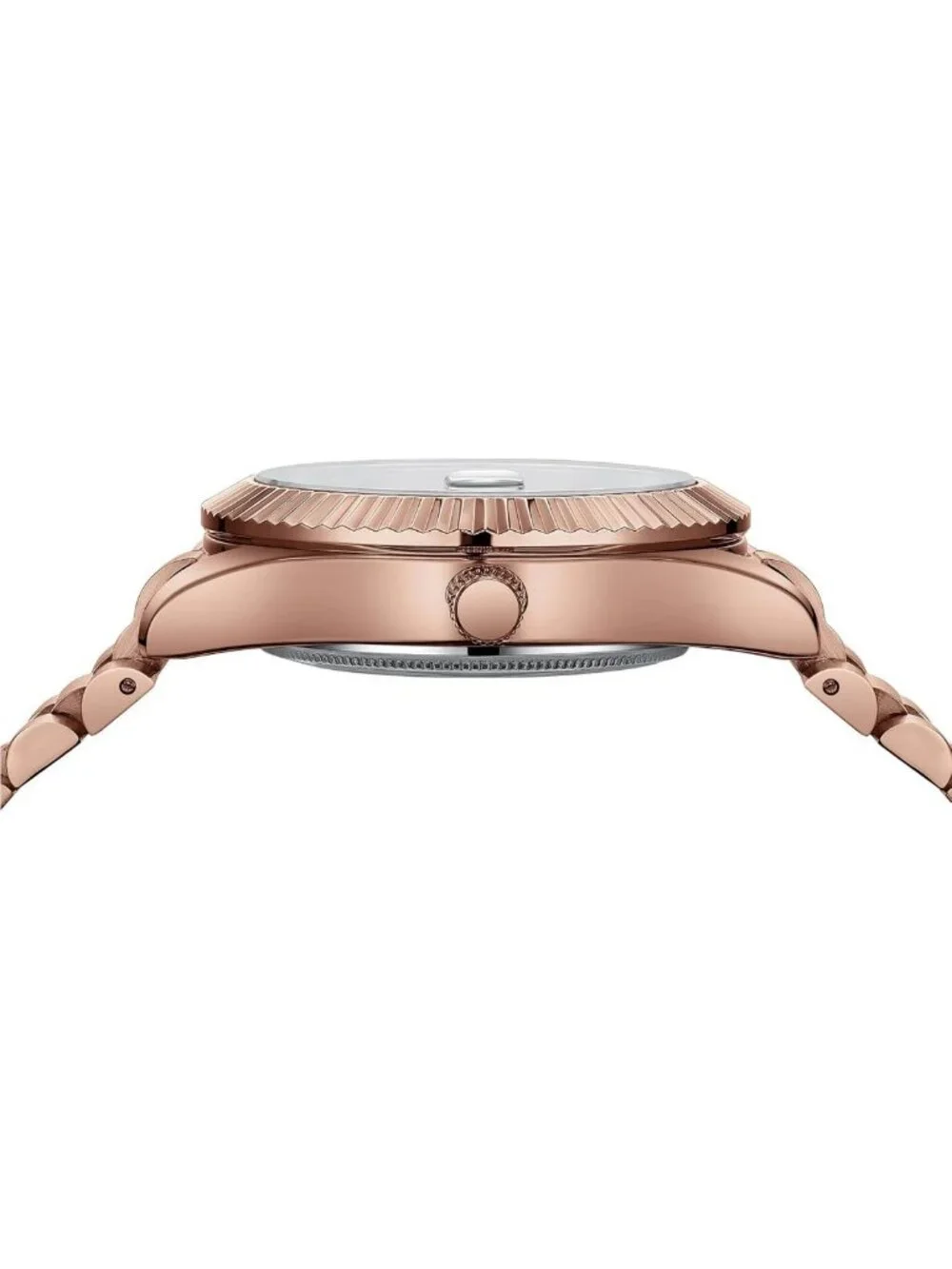 Luxury Men's Analog Quartz Watch - Rose Gold Stainless Steel, Waterproof, Brown